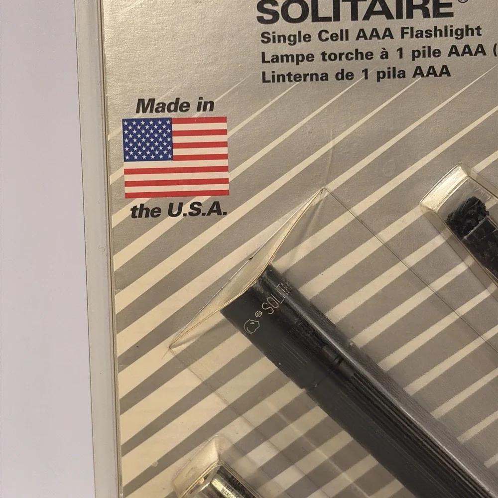 Maglite LED Solitaire Black 1 cell AAA Flashlight Mag-lite/New Old‎ Stock/1997